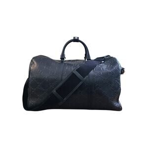 Gucci Jumbo GG Leather Duffle Weekender Travel Bag Black 625768 493076 - $3550